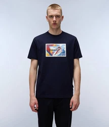 Napapijri T-Shirt PORTALET 1-tlg Dunkelblau/Schwarz
