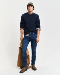 Gant Strickpullover Dunkelblau/Hellblau/Blau