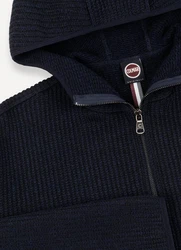 Colmar Strickjacke mit Kapuze Dunkelblau/Blau