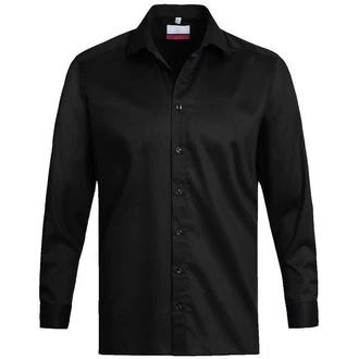 GREIFF Langarmhemd Corporate Hemd PREMIUM Herren OEKO TEX Schwarz