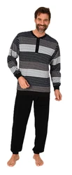 Normann Pyjama Herren Schlafanzug langarm 