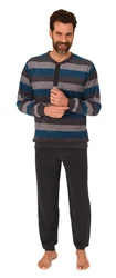 Normann Pyjama Herren Schlafanzug langarm 