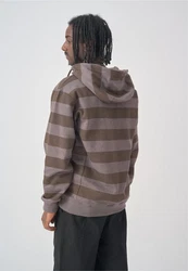 Cleptomanicx Kapuzensweatshirt Hooded Stripe mit Half-Zip braun (dunkelbraun)/mehrfarbig