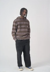 Cleptomanicx Kapuzensweatshirt Hooded Stripe mit Half-Zip braun (dunkelbraun)/mehrfarbig