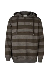 Cleptomanicx Kapuzensweatshirt Hooded Stripe mit Half-Zip braun (dunkelbraun)/mehrfarbig