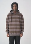 Cleptomanicx Kapuzensweatshirt Hooded Stripe mit Half-Zip braun (dunkelbraun)/mehrfarbig