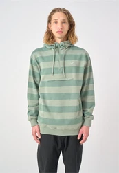 Cleptomanicx Kapuzensweatshirt Hooded Stripe mit Half-Zip grn/mehrfarbig