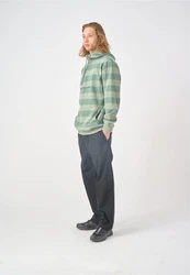 Cleptomanicx Kapuzensweatshirt Hooded Stripe mit Half-Zip grn/mehrfarbig