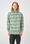 Cleptomanicx Kapuzensweatshirt Hooded Stripe mit Half-Zip grn/mehrfarbig