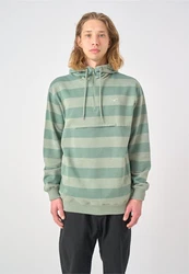 Cleptomanicx Kapuzensweatshirt Hooded Stripe mit Half-Zip grn/mehrfarbig