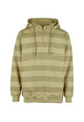 Cleptomanicx Kapuzensweatshirt Hooded Stripe mit Half-Zip grn/olivgrn/mehrfarbig