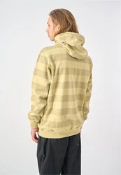 Cleptomanicx Kapuzensweatshirt Hooded Stripe mit Half-Zip grn/olivgrn/mehrfarbig