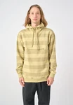 Cleptomanicx Kapuzensweatshirt Hooded Stripe mit Half-Zip grn/olivgrn/mehrfarbig