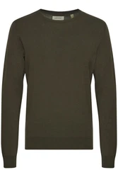BLEND Pullover Rundhals Dunkelgrün/Khaki