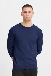 BLEND Pullover Rundhals Dunkelblau/Blau