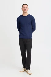 BLEND Pullover Rundhals Dunkelblau/Blau