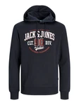 Jack & Jones Sweatshirt JJELOGO SWEAT HOOD 2 COL 24/25 NOOS Dunkelblau