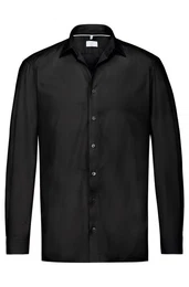 Langarmhemd Corporate Hemd PREMIUM Herren OEKO TEX Regular Schwarz 41/42
