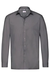 GREIFF Langarmhemd Greiff Corporate Hemd PREMIUM Herren OEKO TEX Regular Grau