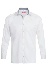 GREIFF Langarmhemd Corporate Hemd PREMIUM Herren OEKO TEX Regular Weiß/Blau