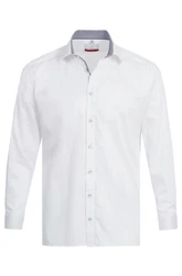 GREIFF Langarmhemd Corporate Hemd PREMIUM Herren OEKO TEX Regular Weiß/Blau