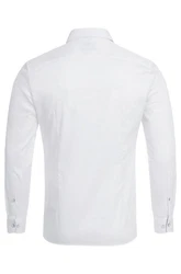 GREIFF Langarmhemd Corporate Hemd PREMIUM Herren OEKO TEX Slim Weiß/Blau