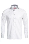 GREIFF Langarmhemd Corporate Hemd PREMIUM Herren OEKO TEX Slim Weiß/Blau