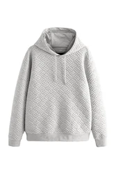 Next Kapuzensweatshirt Premium Hoodie mit Struktur Grau/Hellgrau/Silber