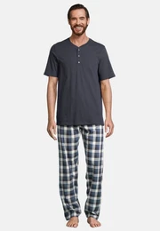 Pyjama Night & Home (Set, 2 tlg) Schlafanzug - Baumwolle - Atmungsaktiv - Hose mit seitlichen Taschen