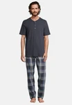 Schiesser Pyjama Night & Home Set Schlafanzug Dunkelblau/Grau/Blau