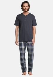 Pyjama Night & Home (Set, 2 tlg) Schlafanzug - Baumwolle - Atmungsaktiv - Hose mit seitlichen Taschen