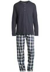Schiesser Pyjama Night & Home Set Dunkelblau/Grau/Blau