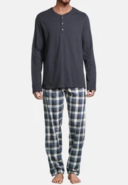 Pyjama Night & Home (Set, 2 tlg) Schlafanzug - Baumwolle - Atmungsaktiv - Hose mit seitlichen Taschen