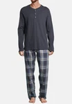 Schiesser Pyjama Night & Home Set Dunkelblau/Blau/Grau