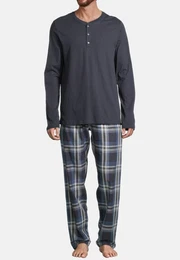 Pyjama Night & Home (Set, 2 tlg) Schlafanzug - Baumwolle - Atmungsaktiv - Hose mit seitlichen Taschen