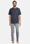 Schiesser Pyjama Night & Home Dunkelblau/Grau/Blau