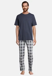 Pyjama Night & Home (Set, 2 tlg) Schlafanzug - Baumwolle - Atmungsaktiv - Hose mit seitlichen Taschen