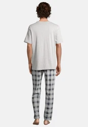Schiesser Pyjama Night & Home Grau/Hellgrau