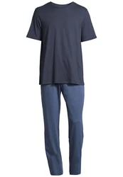 Schiesser Pyjama Night & Home Dunkelblau/Grau/Blau