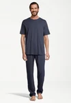 Schiesser Pyjama Night & Home Dunkelblau/Grau/Blau/Dunkelgrau