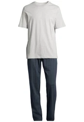 Schiesser Pyjama Night & Home Grau/Hellgrau