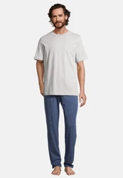 Schiesser Pyjama Night & Home Grau/Hellgrau