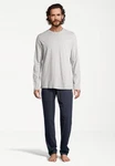 Schiesser Pyjama Night & Home Grau/Hellgrau/Khaki/Dunkelblau