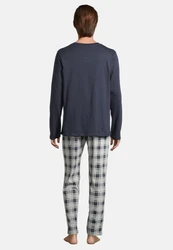 Schiesser Pyjama Night & Home Dunkelblau/Grau