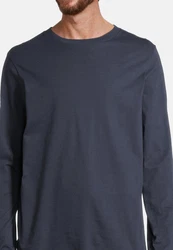 Schiesser Pyjama Night & Home Dunkelblau/Grau