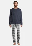 Schiesser Pyjama Night & Home Dunkelblau/Grau