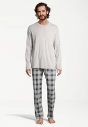 Schiesser Pyjama Night & Home Grau/Khaki
