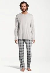 Schiesser Pyjama Night & Home Grau/Khaki