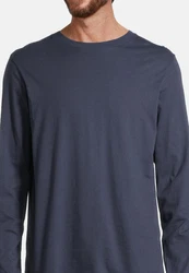 Schiesser Pyjama Night & Home Dunkelblau/Blau/Grau