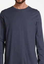 Schiesser Pyjama Night & Home Dunkelblau/Blau/Grau